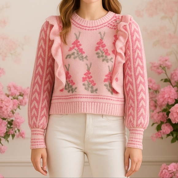Pink Pullover Sweater Inspired by Loveshackfany - Picture 1 of 6